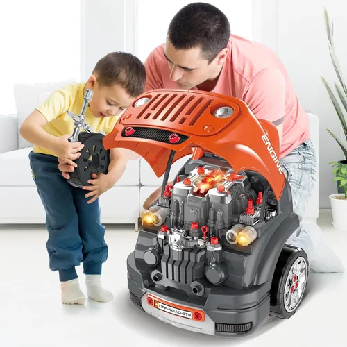Vista 8 de SpringFlower - Juguetes y regalos para niños de 3 a 8 años, camiones grandes con motor para niños de 3 a 8 años, kit de construcción de camiones