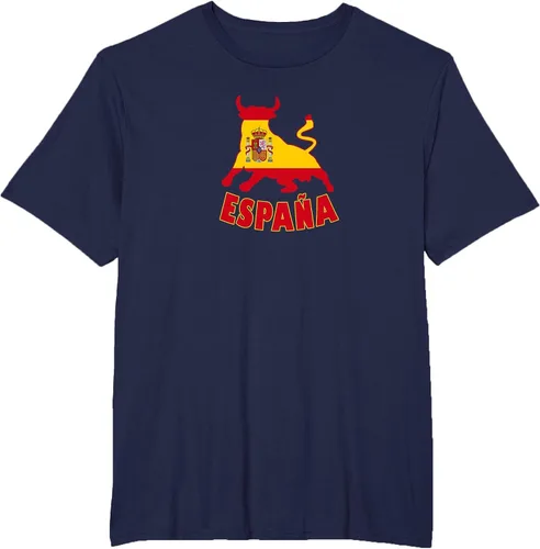Vista 49 de Spain Espana with Bull and National Flag/Present T-Shirt Asphalt Grey