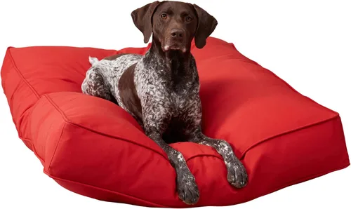 Vista 15 de Casey - Cama rectangular para perros (36 x 24 pulgadas) de mezclilla para interiores y exteriores, estilo almohada