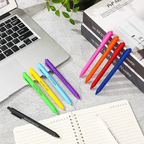 Vista 4 de Geyee Paquete de 30 bolígrafos de agradecimiento a los empleados, divertidos bolígrafos inspiradores coloridos para oficina, cita motivacional