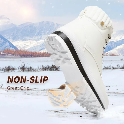 Vista 4 de BABUDOG Botines impermeables para mujer para exteriores (suela antideslizante), botas de combate de moda con cremallera lateral, botas de nieve
