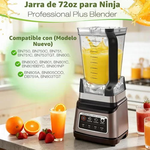 Vista 2 de Jarra de licuadora de 72 oz compatible con licuadora Ninja BN751 BN801