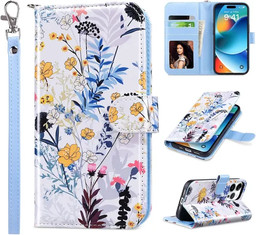 Vista 20 de ULAK Compatible con iPhone 14 Funda Cartera para Mujeres, Cubierta Plegable de Cuero PU Premium con Portador de Tarjetas, Función de Soporte Funda