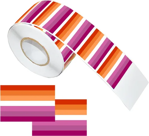 Vista 9 de LGBTQ - Calcomanías de orgullo, rectangulares de seis colores, arco iris, calcomanías autoadhesivas impermeables para desfiles y eventos