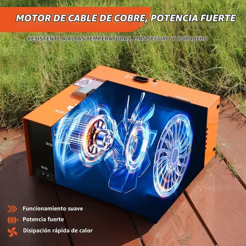 Vista 6 de TOAUTO A2X - Compresor de aire PCP mejorado, arranque con un botón, parada automática, portátil de 4500 Psi/30 Mpa, sin aceite/agua, compresor HPA