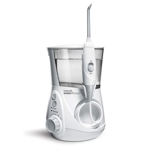 Vista 5 de Waterpik Irrigador dental avanzado inalámbrico para dientes, encías, aparatos ortopédicos, cuidado dental con bolsa de viaje y irrigador dental
