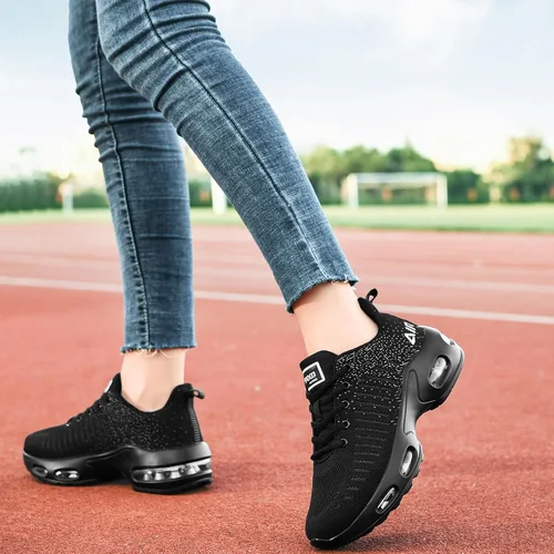 Vista 5 de GOOBON Tenis femeninas Air, zapatillas para tenis deportes entrenamiento gimnasio correr (tallas 5.5-10)