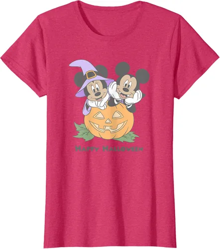 Vista 5 de Disney Mickey and Friends Halloween Pumpkin Mickey & Minnie Camiseta Blanco