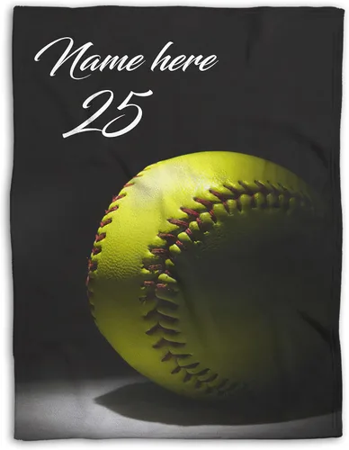 Vista 24 de Manta de sóftbol personalizada, manta de bandera de EE. UU., manta de forro polar Sherpa suave y acogedora, manta de sóftbol para mamá, hija, niño