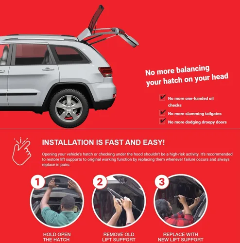 Vista 3 de 2 piezas de soportes de elevación trasera de 18.39 pulgadas compatibles con Ford 2003-2017 EXPEDITION / 2003-2017 NAVIGATOR puntales de vidrio