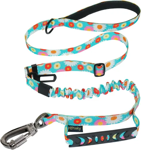 Vista 9 de Hotsky Correa táctica para perro resistente para perros medianos y grandes que tiran, 4-6 pies, resistente correa elástica para perro que absorbe