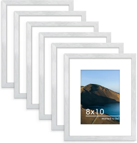 Vista 20 de PEALSN - Juego de 6 portarretratos de 5 x 7 pulgadas para fotos de 4 x 6 pulgadas con paspartú/5 x 7 pulgadas sin paspartú, para montaje en Negro