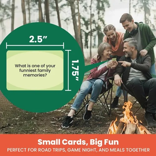 Vista 3 de Prompta 600 tarjetas de conversación para familias – Divertido juego familiar para niños y adultos durante la noche de juego, cena familiar o viajes