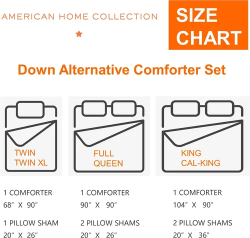 Vista 7 de American Home Collection Juego de edredón, peso medio, alternativa al plumón, microfibra ultrasuave, tamaño individual/individual XL, juego de 2