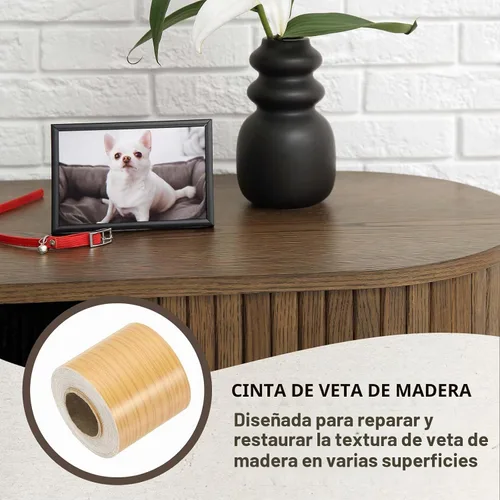 Vista 4 de PATIKIL Cinta de Veta de Madera de 2 pulgadas x 32 pies, Cinta de Reparación de Textura de Madera Autoadhesiva, Parche de Efecto de Madera Realista