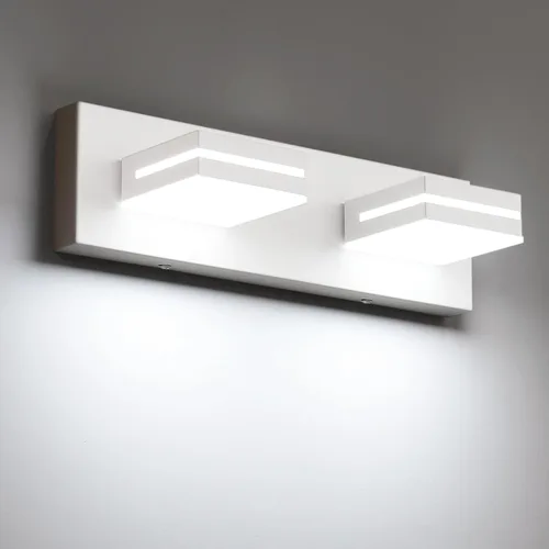Vista 42 de SineRise - Moderna lámpara LED para tocador de baño (2 luces, 39.4 cm, regulable), iluminación de pared de baño moderna de acrílico cepillado sobre