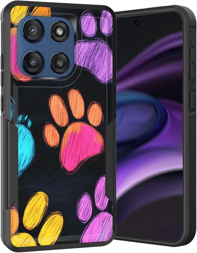 Vista 114 de para Moto G Play 4G 2024, funda de dos capas híbrida resistente y a prueba de golpes, PC duro + silicona suave protectora para Motorola Moto G Play