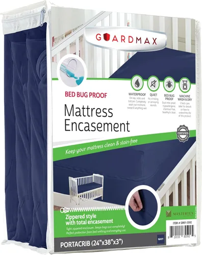 Vista 101 de Protector de colchón Guardmax con cremallera funda contra insectos para cama 100% impermeable suave, hipoalergénico y transpirable