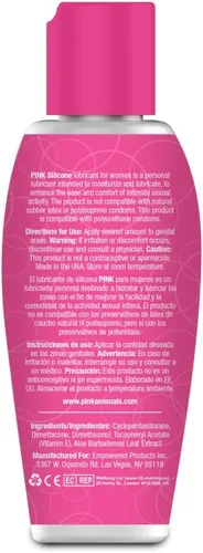 Vista 2 de Pink Lubricante de silicona - Lubricante personal líquido a base de silicona para mujeres - Botella de 2.8 oz / 80 ml
