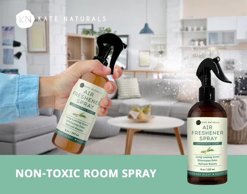 Vista 5 de Kate Naturals Ambientador en aerosol para el hogar. Aceite esencial de hierba limón, eliminador de olores, ambientador en aerosol para almohadas