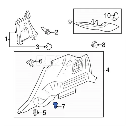 Vista 5 de Rexka 10 piezas de retenedores para panel de moldura con clip de pinza compatible con Ford N807721-S Chrysler 6504043 Explorer