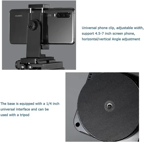Vista 9 de YT-1000 Cabezal panorámico con control remoto, cabezal panorámico giratorio motorizado automático para teléfonos inteligentes/cámaras réflex