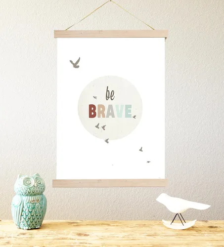 Vista 4 de Arte de pared para niños, impresión "Be Brave" de 11 x 14 pulgadas para habitación de niños, niñas o bebés, decoración de guardería temática