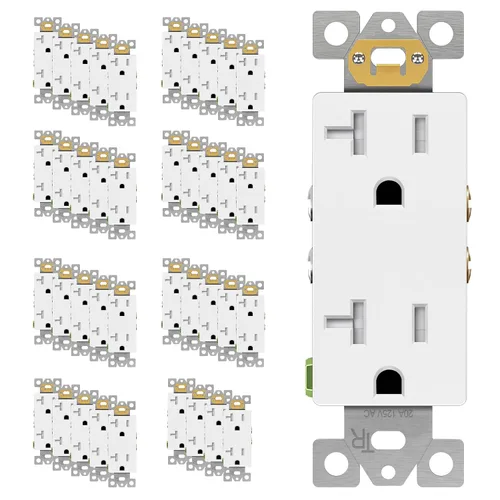 Vista 11 de TG Salida decorativa de 20 A, receptáculo eléctrico estándar resistente a Blanco
