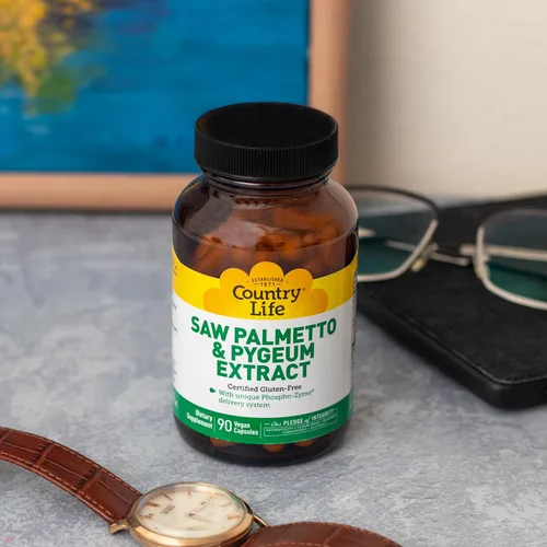 Vista 3 de Country Life Saw Palmetto y extracto de Pygeum - Suplemento de salud de próstata para la salud masculina - Promueve la función saludable del tracto