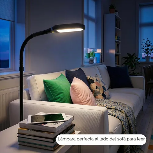 Vista 7 de Brightech Litespan - Lámpara de Pie LED Brillante para Lectura Sobre Silla, Manualidades y Lectura, Luz de Esteticista para Extensiones de Pestañas