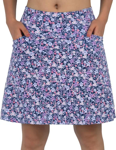 Vista 2 de beroy Faldas pantalón para mujer, 20 pulgadas de longitud hasta la rodilla, falda atlética con pantalones cortos