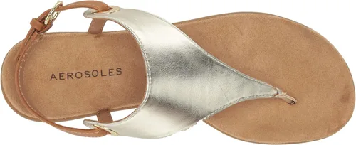 Vista 5 de Aerosoles Sandalia plana casual para mujer, Dorado Metálico