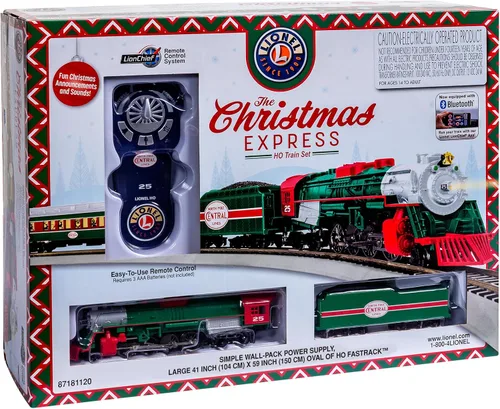 Vista 11 de Juego de tren Lionel Christmas Express LionChief Bluetooth eléctrico de calibre HO con control remoto, multicolor