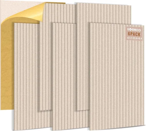 Vista 15 de EVERECO Paquete de 6 paneles acústicos grandes, 47.2×23.6×0.4 pulgadas, paneles insonorizados para pared, adecuados para sala de medios, estudio