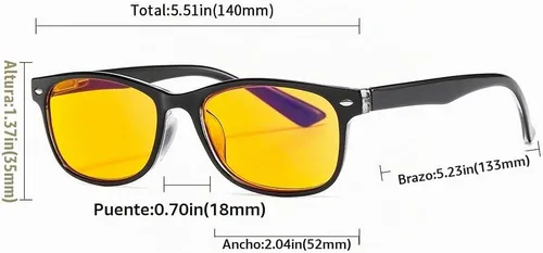 Vista 2 de 95% Blue Light Blocking Reading Glasses, Deep Orange Yellow Lens Computer Readers for Men Women with Spring Hinge