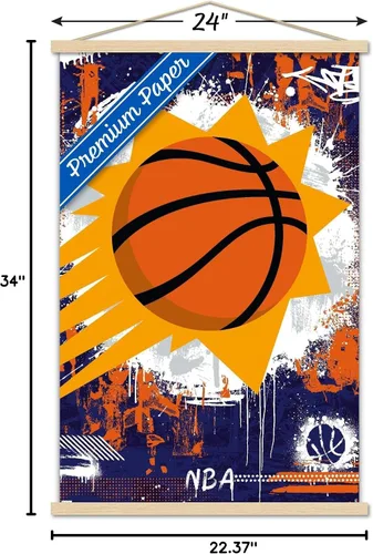 Vista 7 de Trends International NBA Phoenix Suns - Póster de pared con logotipo Maximalist 23 con marco magnético