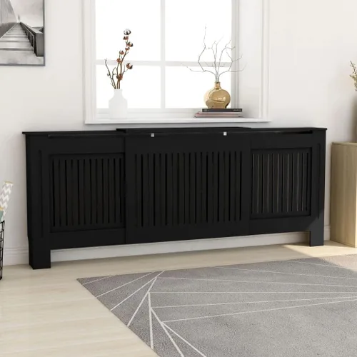 Vista 15 de Cubierta negra para radiador, cubierta de calentador de MDF, para gabinete, accesorios de calefacción, accesorios de calefacción, decoración de Negro