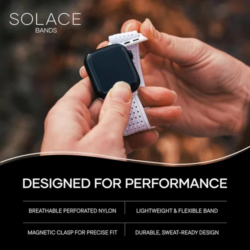 Vista 3 de Solace Sport Adapt - Correas para Apple Watch, nailon transpirable con cierre magnético, correa unisex para reloj inteligente, correa para Apple