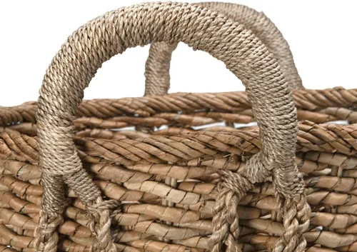 Vista 2 de KOUBOO Cesta de almacenamiento de pastos marinos, manta, canasta para almacenamiento de almohadas, cesta decorativa, organizador de juguetes