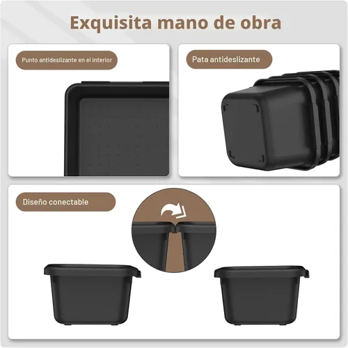 Vista 6 de A-LUGEI - Bandejas organizadoras y divisoras para tu caja de herramientas, cajón del escritorio, banco de trabajo, gabinete con ruedas y organizar