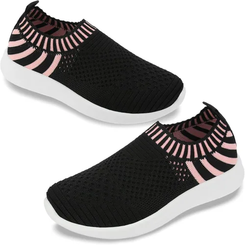 Vista 9 de Apawwa Zapatos de correr ligeros para niños, color rosa/azul/azul marino/negro, zapatos para caminar para niños pequeños/niños grandes