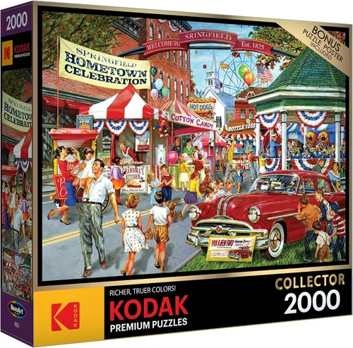 Vista 2 de RoseArt - Kodak Premium Collector - Hometown Celebration - Rompecabezas de 2000 piezas para adultos