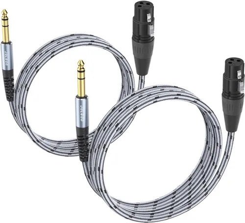 Vista 7 de JOLGOO XLR hembra a 1/4 pulgada 0.250 in TRS Cable adaptador XLR a cable de conexión de cuarto de pulgada, 1 pie, para micrófono, mezclador