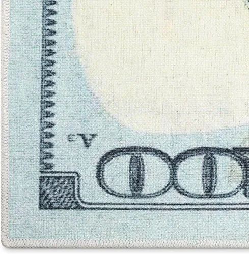 Vista 4 de Well Woven Money Collection - Alfombra de pasillo de billetes de cien dólares, 2 x 5 pies