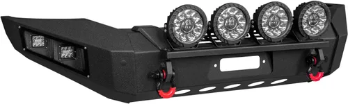 Vista 6 de Parachoques delantero de acero para Dodge Ram 1500 2006-2008 con placa de cabrestante y luces (textura negra)