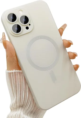Vista 12 de ankofave Funda magnética para iPhone 13 Pro Max para mujer, diseño mate de lujo suave con brillo metálico con protector de lente de cámara