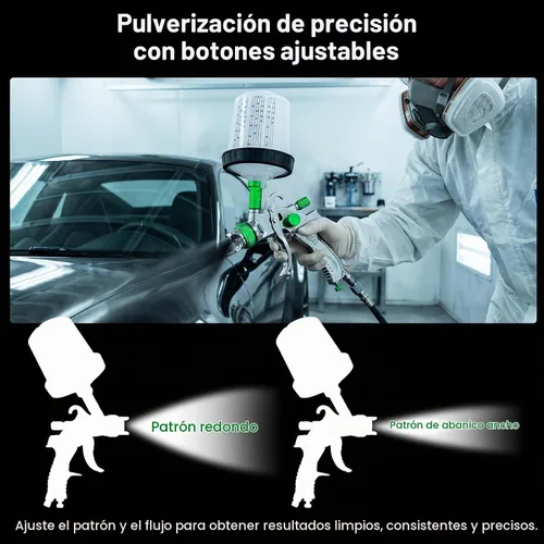 Vista 6 de HVLP Pistola de pintura con 20 vasos de pintura desechables de 20.3 fl oz y Verde