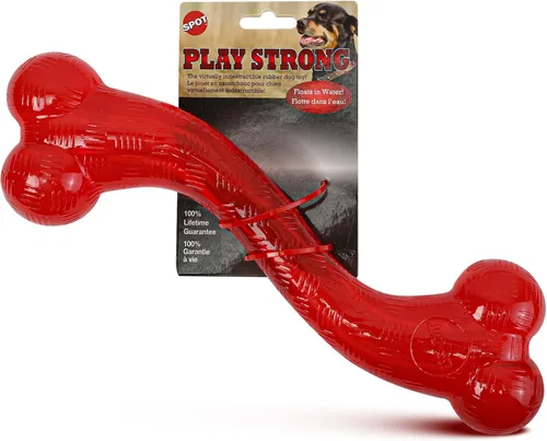 Vista 3 de Ethical Pets juguete hueso de perro en forma de “S” de hule indestructible, prácticamente fuerte para jugar, juguete para masticar para perros de 12