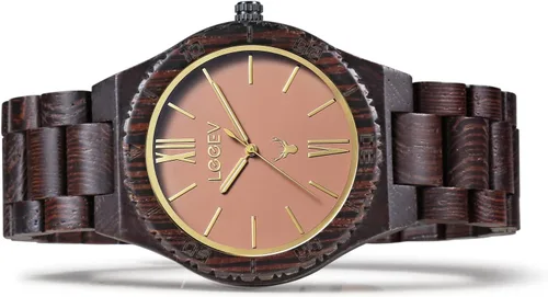 Vista 3 de Wooden Wristwatch, Mens Wood Watch for Men Handcrafted Zebra Sandal Wood Vintage Wooden Watches Mens Gifts