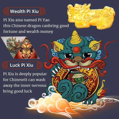 Vista 2 de 3 pulseras Feng Shui Pixiu de la buena suerte para mujeres y hombres, juego de pulseras de la suerte que atraen riqueza, dinero y fortuna, piedras